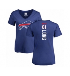 Football Women's Buffalo Bills #61 Spencer Long Royal Blue Backer T-Shirt