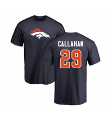 Football Denver Broncos #29 Bryce Callahan Navy Blue Name & Number Logo T-Shirt