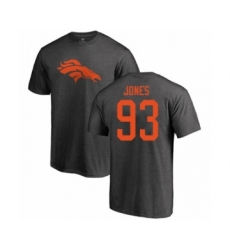 Football Denver Broncos #93 Dre'Mont Jones Ash One Color T-Shirt