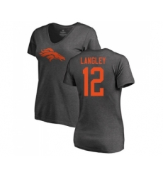 Football Women's Denver Broncos #12 Brendan Langley Ash One Color T-Shirt