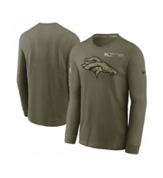 Men's Denver Broncos Football Olive 2021 Salute To Service Performance Long Sleeve T-Shirt