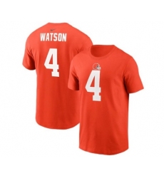 Men's Cleveland Browns #4 Deshaun Watson 2022 Orange Name & Number T-Shirt
