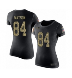Football Women's New England Patriots #84 Benjamin Watson Black Camo Salute to Service T-Shirt