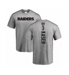 Football Oakland Raiders #3 Drew Kaser Ash Backer T-Shirt