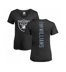 Football Women's Oakland Raiders #16 Tyrell Williams Black Backer T-Shirt