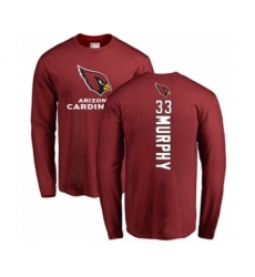 Football Arizona Cardinals #33 Byron Murphy Maroon Backer Long Sleeve T-Shirt