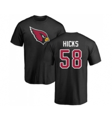 Football Arizona Cardinals #58 Jordan Hicks Black Name & Number Logo T-Shirt