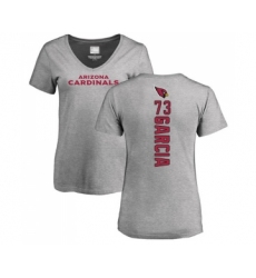 Football Women's Arizona Cardinals #73 Max Garcia Ash Backer V-Neck T-Shirt