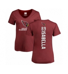 Football Women's Arizona Cardinals #89 Andy Isabella Maroon Backer T-Shirt