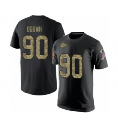 Football Men's Kansas City Chiefs #90 Emmanuel Ogbah Black Camo Salute to Service T-Shirt