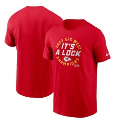 Men's Kansas City Chiefs Red 2023 AFC West Division Champions Locker Room Trophy Collection T-Shirt