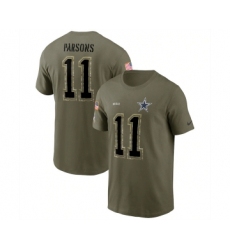 Men's Dallas Cowboys #11 Micah Parsons 2022 Olive Salute to Service T-Shirt