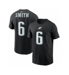 Men's Philadelphia Eagles #6 DeVonta Smith 2021 Black Football Draft First Round Pick Player Name & Number T-Shirt