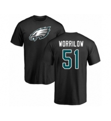 Philadelphia Eagles #51 Paul Worrilow Black Name & Number Logo T-Shirt