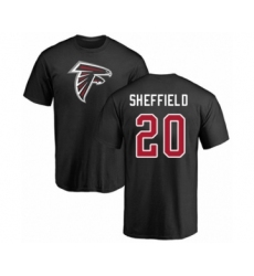 Football Atlanta Falcons #20 Kendall Sheffield Black Name & Number Logo T-Shirt
