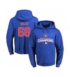 Cubs #68 Jorge Soler Blue 2016 World Series Champions Pullover MLB Hoodie
