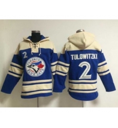 Men's Toronto Blue Jays #2 Troy Tulowitzki Alternate Blue MLB Hoodie