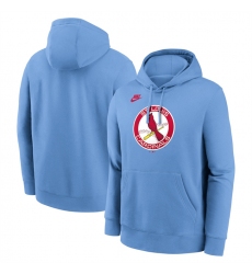 Men's St. Louis Cardinals Light Blue Cooperstown Collection Logo Club Pullover Hoodie