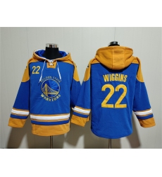 Men's Golden State Warriors #22 Andrew Wiggins Blue Yellow Lace-Up Pullover Hoodie