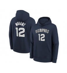 Men's Memphis Grizzlies #12 Ja Morant 2021 Navy Pullover Hoodie