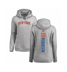 Basketball Women's New York Knicks #23 Mitchell Robinson Ash Backer Pullover Hoodie