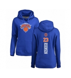 Basketball Women's New York Knicks #23 Mitchell Robinson Royal Blue Backer Pullover Hoodie