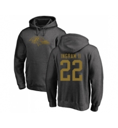 Football Baltimore Ravens #22 Mark Ingram II Ash One Color Pullover Hoodie