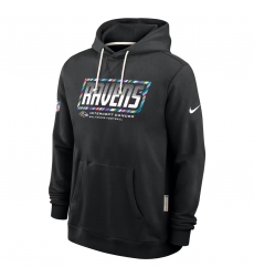 Men's Baltimore Ravens Black 2026 Crucial Catch Sideline Standard Issue Dri-FIT Pullover Hoodie