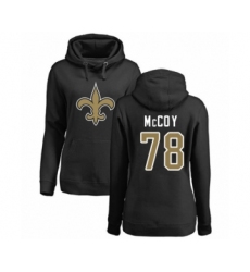 Football Women's New Orleans Saints #78 Erik McCoy Black Name & Number Logo Pullover Hoodie