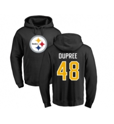 Football Pittsburgh Steelers #48 Bud Dupree Black Name & Number Logo Pullover Hoodie