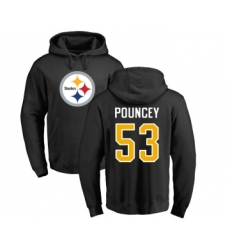 Football Pittsburgh Steelers #53 Maurkice Pouncey Black Name & Number Logo Pullover Hoodie