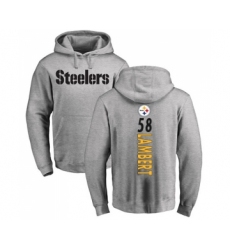 Football Pittsburgh Steelers #58 Jack Lambert Ash Backer Pullover Hoodie