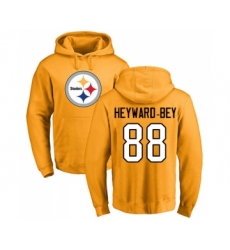 Football Pittsburgh Steelers #88 Darrius Heyward-Bey Gold Name & Number Logo Pullover Hoodie