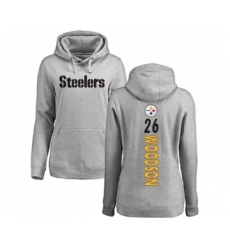 Football Women's Pittsburgh Steelers #26 Rod Woodson Ash Backer Pullover Hoodie