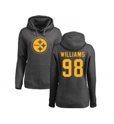 Football Women's Pittsburgh Steelers #98 Vince Williams Ash One Color Pullover Hoodie