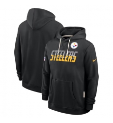 Men's Pittsburgh Steelers Black Sideline Standard Issue Top Prospect Dri-FIT Hoodie