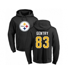 Pittsburgh Steelers #83 Zach Gentry Black Name & Number Logo Pullover Hoodie