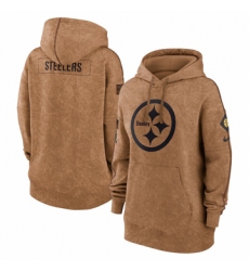 Women's Pittsburgh Steelers Nike Brown 2023 Salute to Service Pullover Hoodie
