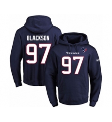 Football Men's Houston Texans #97 Angelo Blackson Navy Blue Name & Number Pullover Hoodie