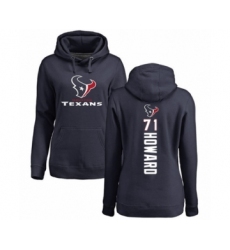 Football Women's Houston Texans #71 Tytus Howard Navy Blue Backer Pullover Hoodie