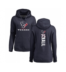 Football Women's Houston Texans #75 Matt Kalil Navy Blue Backer Pullover Hoodie