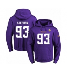 Football Men's Minnesota Vikings #93 Shamar Stephen Purple Name & Number Pullover Hoodie
