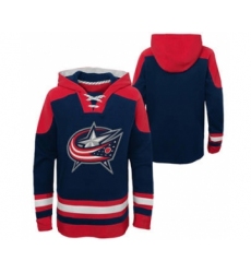 Men's Columbus Blue Jackets Blank Navy Ageless Must-Have Lace-Up Pullover Hockey Hoodie