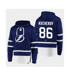 Men's Tampa Bay Lightning #86 Nikita Kucherov Blue All Stitched Sweatshirt Hoodie