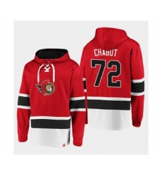 Men's Ottawa Senators #72 Thomas Chabot Red Ageless Must-Have Lace-Up Pullover Hoodie