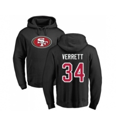 Football San Francisco 49ers #34 Jason Verrett Black Name & Number Logo Pullover Hoodie