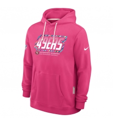 Men's San Francisco 49ers Pink 2026 Crucial Catch Sideline Standard Issue Dri-FIT Pullover Hoodie