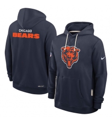 Men's Chicago Bears Navy Sideline Standard Issue Initial Home Dri-FIT Pullover Hoodie