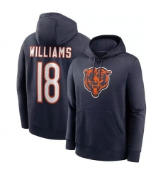 Nike Men's Chicago Bears #18 Caleb Williams Navy Pullover Hoodie