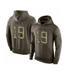 Football Men's Cincinnati Bengals #19 Auden Tate Green Salute To Service Pullover Hoodie